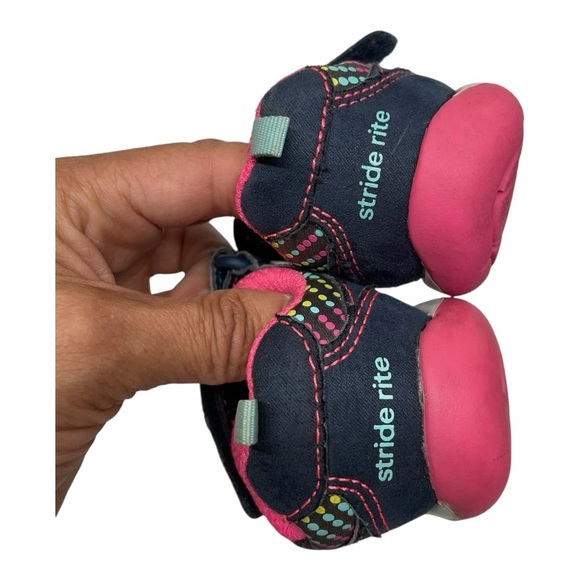 Stride Rite Navy and Pink Kids Sneakers size 5M - Picture 7 of 9